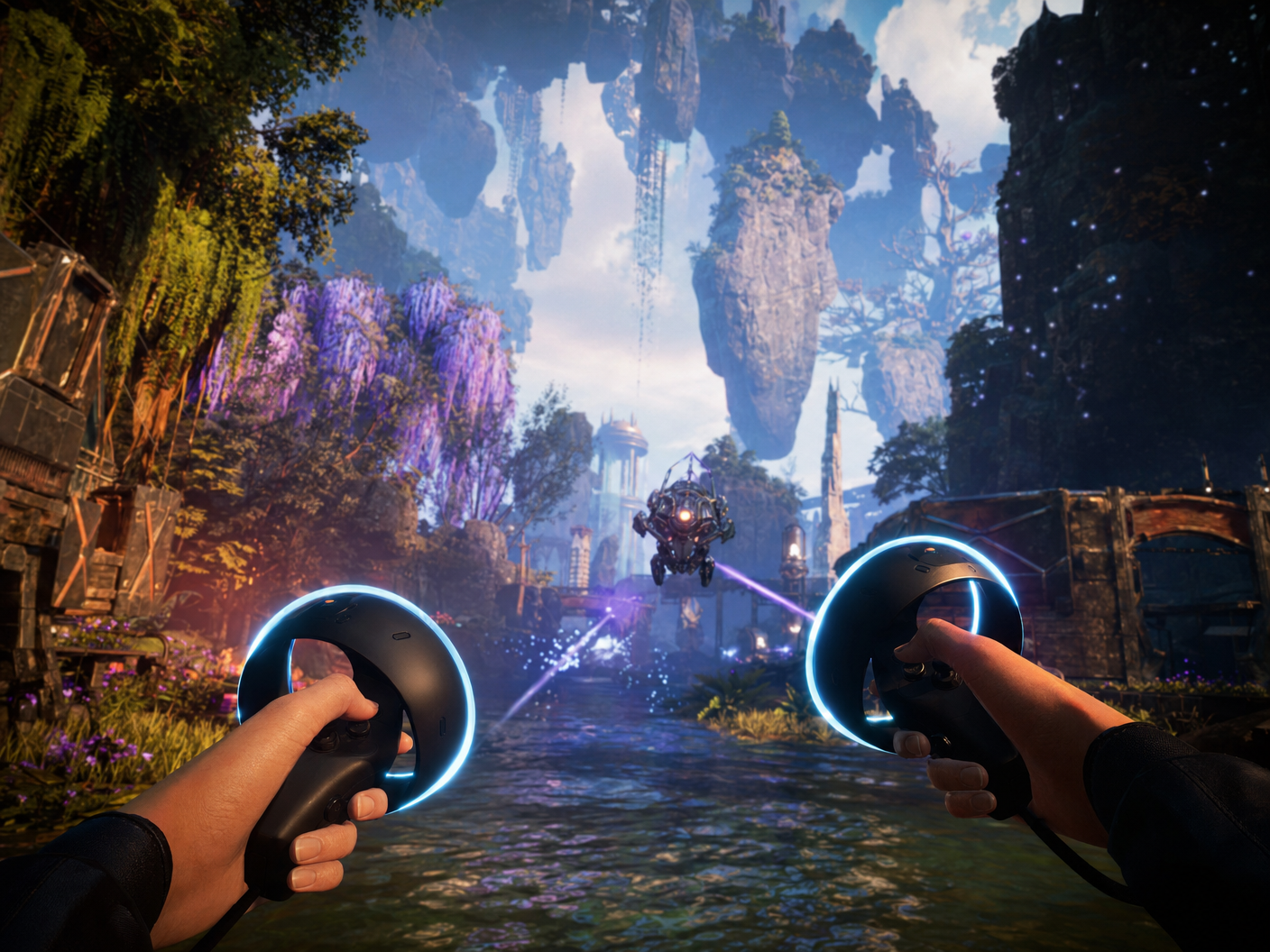 VR combat arena experience